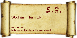 Stuhán Henrik névjegykártya